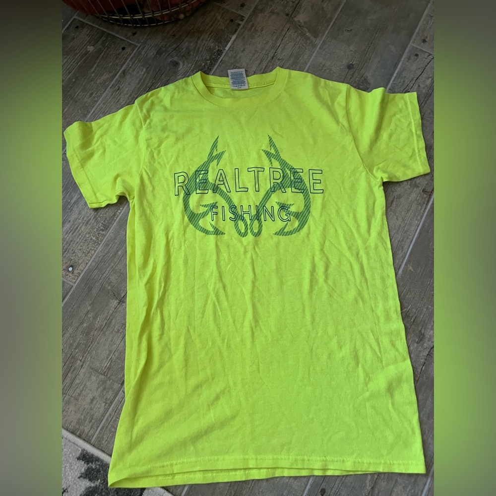 Delta Pro Weight Neon Yellow T-Shirt Realtree Logo